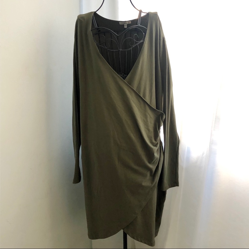 Wrap Dress earth green size 2X